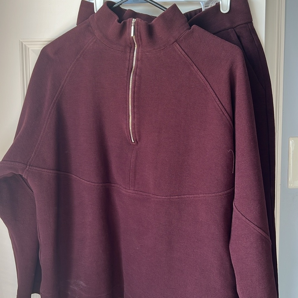 Massimo Dutti Burgundy two-piece set